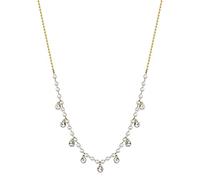 Brosway Chant Halskette für Damen aus 316L Edelstahl mit 14K-vergoldeter-PVD-Beschichtung mit Zirkonia und Perlen Länge: 44cm, BAH84