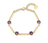 Brosway Damen Armband AFFINITY aus Edelstahl mit 14K-vergoldeter-PVD-Beschichtung, verziert mit Kristallen, Länge: 18,5 cm, BFF163