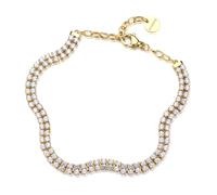Brosway Damen-Armband aus Stahl, zweireihig mit weißen Kristallen, Modell BEI112