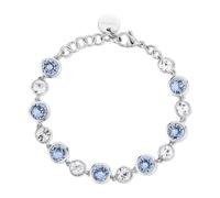 Brosway Armband für Damen, Kollektion Symphonia. Schmuck aus 316L Stahl mit weißen und blauen Zirkonia.. Referenz: BYM166, Legierter Stahl