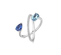 Brosway Damenring aus Silber und Freedom Blue | Kollektion Fancy - FFB134, 12, Sterling Silber, Cubic Zirkonia