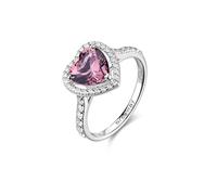 Brosway Damenring aus Silber und Tender Pink mit Herz-Symbol, Kollektion Fancy - FTP25, 14, Sterling Silber, Tender Pink