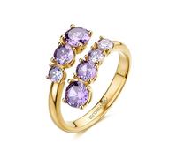 Brosway Ring Gegenteil Dreaming aus vergoldetem Stahl 316L und Amethyst Kristall BIG36B