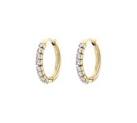 Brosway Desideri Creolen für Damen aus Edelstahl mit 14K-vergoldeter-PVD-Beschichtung mit Zirkonia, Größe: 2 cm, BEIE013