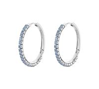 Brosway DESIDERI Ohrhänger für Damen aus Edelstahl mit Zirkonia in der Farbe Blau, Durchmesser: 30 mm, BEIE019