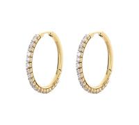 Brosway DESIDERI Ohrhänger für Damen aus Edelstahl mit Zirkonia und 14K-vergoldeter-PVD-Beschichtung, Durchmesser: 32,2 mm, BEIE015