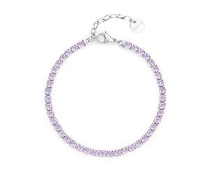 Brosway Desideri women's tennis bracelet in steel with purple zircons BEI090