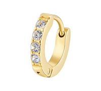 Brosway Einzel Ohrring Chakra für Damen aus Edelstahl und Kristallglas in der Farbe Gold, Länge: 12 mm, BHKE037