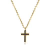 Brosway Halskette Backliner für Herren aus Edelstahl mit Zirkonia in der Farbe Gold mit Karabinerverschluss, Länge: 70 cm, BBC02