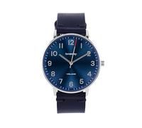 Brosway Herrenuhr aus Stahl und Leder, Kollektion Volano - WVO51, silber / schwarz, P: 8 mm - Ø 40 mm, Armband