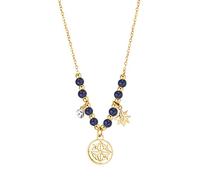 Brosway Ink Halskette für Damen aus 316L Edelstahl mit 14K-vergoldeter-PVD-Beschichtung mit Anhänger und Zirkonia Länge: 45cm, BIK01XL