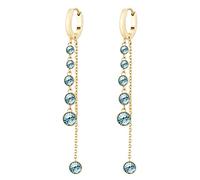 Brosway SYMPHONIA Ohrringe aus 316L-Edelstahl mit 14-karätiger Gold-PVD-Beschichtung, Anhängern und rauchsaphirblauen Kristallen, BYM88