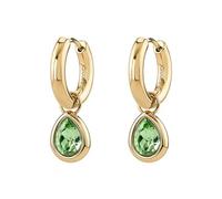 Brosway SYMPHONIA Ohrringe für Damen - Ohrhänger aus Edelstahl mit 14K PVD-Vergoldung und grünen Kristallen, Gold/Grün, 2,6 cm, BYM217