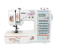 Brother FS40s Computer Nähmaschine perfekt für Fortgeschrittene und Nähanfänger mit kullaloo Nähkurs Material Set umfangreichem Zubehör Sticker zum Verzieren der Maschine kindersicher mit Fingerschutz