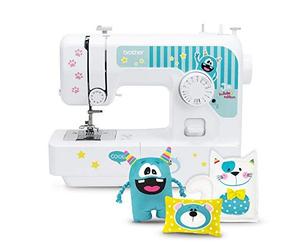 Brother J14s Kindernähmaschine kullaloo edition inkl. Fingerschutz, Stickerbogen & Anfänger-Nähset KINDERLEICHT Nähkurs "Little Friends"