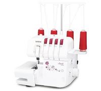 Brother Overlock-Nähmaschine M343D – 4 Stiche, 3/4-Faden – Weiß/Rot, 29×34×30 cm