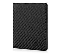 BROWN BEAR Ausweisetui Leder mit RFID-Schutz | Echtleder Schwarz Carbon | für Damen & Herren | Kartenetui ohne Münzfach | Geldbörse mit Fach für Kfz-Schein & 13 Karten - BB 8015 CBK