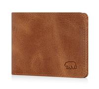 BROWN BEAR Geldbörse Herren klein Leder mit Münzfach | Vintage Braun | RFID-Schutz | Karten Portemonnaie Echtleder | Business Geldbeutel | BB Design 8061 CBR