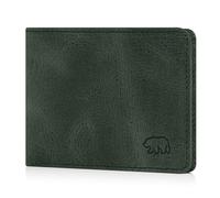 BROWN BEAR Geldbörse Herren klein Leder mit Münzfach | Vintage Olive | RFID-Schutz | Karten Portemonnaie Echtleder | Business Geldbeutel | BB Design 8061 GN