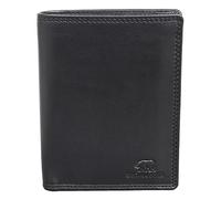 BROWN BEAR Geldbörse Leder Schwarz | Herren & Damen | RFID-Schutz mit Münzfach | Portemonnaie Echtleder | Geldbeutel Hochformat | BB Design 8002 BK