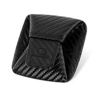 BROWN BEAR Münzbörse klein | Leder Schwarz Carbon | Echtleder Münzbeutel mit Druckknopf | Mini Kleingeldbörse Wiener Schachtel | Minibörse für Herren & Damen | BB 9095 CBK