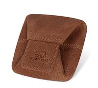 BROWN BEAR Münzbörse klein | Leder Vintage Braun | Echtleder Münzbeutel mit Druckknopf | Mini Kleingeldbörse Wiener Schachtel | Minibörse für Herren & Damen | BB 9095 HBR