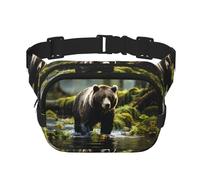 Brown Bear Pounce bedruckte multifunktionale Hüfttasche, Unisex, trendige Kuriertasche, Reise-Sport-Aufbewahrungstasche