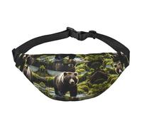 Brown Bear Pounce Jungen große Hüfttasche Reise Crossbody Hüfttasche geeignet für Sport, Laufen, Radfahren, Reisen, Angeln