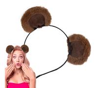 Brown Brown Ears Headband | Adjustable Cute Fuzzy Funny | Ears Hairband Bea | Ears Hairband Bear Costume Accessories For Kids Teens Women Holiday Christmas Birthday Cosplay Party Brown Ears Headband | Ad