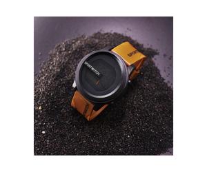 (Brown)Herren Digital Chronograph Uhr mit Nachtlicht und bequemem Silikonarmband