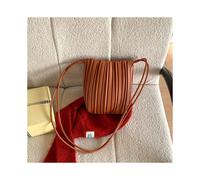 (Brown) Summer Fashion New Crossbody Bag Women's PU Single Shoulder Mini Bag Luxury Versatile Pleated Casual Small Square Bag Handbags