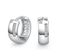 BROWOL Unisex Damen Klapp-Creolen Creolen Ohrringe AAA Zirkonia Hohl Hypoallergenen 925 Sterling Silber Ohrschmuck für Frauen Herren Kinder