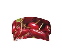 Brpzosi Sonnenblende, Hüte für Damen und Herren, rote Kirschen, Sonnenschutz, verstellbar, Sport, leeres Top, Baseball-Sonnenkappe, Rot Kirschen, One size