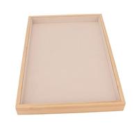 Brrnoo Holz Schmuckablage Organizer, stapelbare Schmuckschubladen für Ohrringe Halsketten Armbänder Aufbewahrung Beige