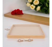 Brrnoo Holz Schmucktablett kratzfester, Schmuckaufbewahrung für Ohrringe Ringe, Organizer mit Displayfunktion Schubladen elegantes Design ideal für Halsketten Ringe, Beige