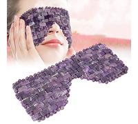 Brrnoo Jade Augenmaske, Jade Steine Gesichts Schlafaugenmaske, Augenermüdungs Schönheits Hautpflege Massagewerkzeug, Falten Entfernen, Anti Aging Kühlungs Schlafaugenmaske(Amethyst)