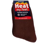 BRUBAKER 2 Paar Heat my Feet Unisex Thermo Socken Braun Größe 39-42