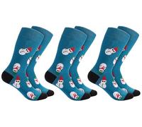 BRUBAKER 3 Paar Weihnachtssocken für Damen und Herren - Coole Schneemänner - Baumwolle Socken Weihnachten - Größe 41-45