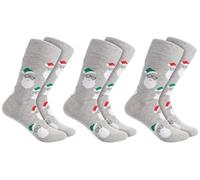 BRUBAKER 3 Paar Weihnachtssocken für Damen und Herren - Weihnachtsmannbärte - Baumwolle Socken Weihnachten - Größe 41-45
