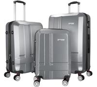 BRUBAKER 3tlg. Hartschalen Kofferset New York (M, L, XL - Grau) | Erweiterbare Hartschalenkoffer mit Zahlenschloss, 4 Rollen und Teleskopgriff - Reisekoffer Koffer Set inkl. Handgepäck