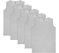 BRUBAKER 5er Pack Herren Muskelshirt Tank Top Unterhemd Rundhals Ausschnitt | Aus hochwertiger Baumwolle (glatt) - Extra Lang - Nahtlos
