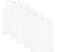 BRUBAKER 5er Pack Herren Muskelshirt Tank Top Unterhemd Rundhals Ausschnitt | Aus hochwertiger Baumwolle (glatt) - Extra Lang - Nahtlos