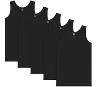 BRUBAKER 5er Pack Herren Tank Top Classic Unterhemd - aus hochwertiger Baumwolle (glatt) - Extra Lang - Nahtlos
