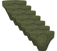 BRUBAKER 7er Pack Herren Slips 100% Baumwolle - Multipack Männer Unterhosen - Olive Gr. XXL