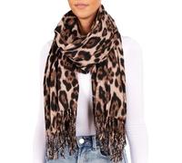 BRUBAKER Cashmirillo Damen Schal mit Leoparden Muster - 70 x 200 cm | Warm, Kuschelig und Oversized - Leo Damenschal für Herbst und Winter - Herbstschal Winterschal mit weichem Kaschmir-Gefühl