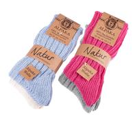 BRUBAKER Dicke Alpaka Wintersocken f r Damen oder Herren 100% Alpaka - 4 Paar - Blau Rosa Beige Grau - Gr e EU 35-38 / US 3-6