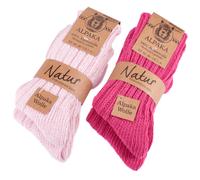 BRUBAKER Dicke Alpaka Wintersocken f r Damen oder Herren 100% Alpaka - 4 Paar - Rosa - Gr e EU 39-42 / US 6,5-8