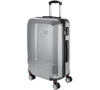 BRUBAKER Hartschalenkoffer New York - Erweiterbarer Hartschalen Reisekoffer mit Zahlenschloss, 4 Rollen und Teleskopgriff - ABS Koffer 43 x 66,5 x 28,5 cm - Rollkoffer (L - Grau)