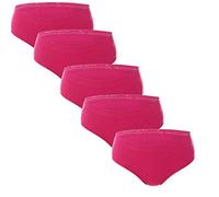 BRUBECK 5er Pack Damen Hipster | atmungsaktive Baumwollwäsche Slips | Unterhosen für Frauen | Unterwäsche Slip | Womens Underwear Seamless | 80% Baumwolle | Gr. XXL | Fuchsia | HI00090A