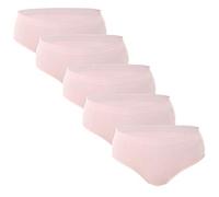 BRUBECK 5er Pack Damen Hipster | atmungsaktive Baumwollwäsche Slips | Unterhosen für Frauen | Unterwäsche Slip | Womens Underwear Seamless | 80% Baumwolle | Gr. XXL | rosa | HI00090A